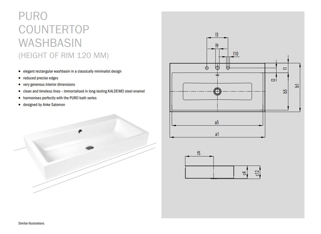 Lavabo Kaldewei Puro Countertop Washbasin