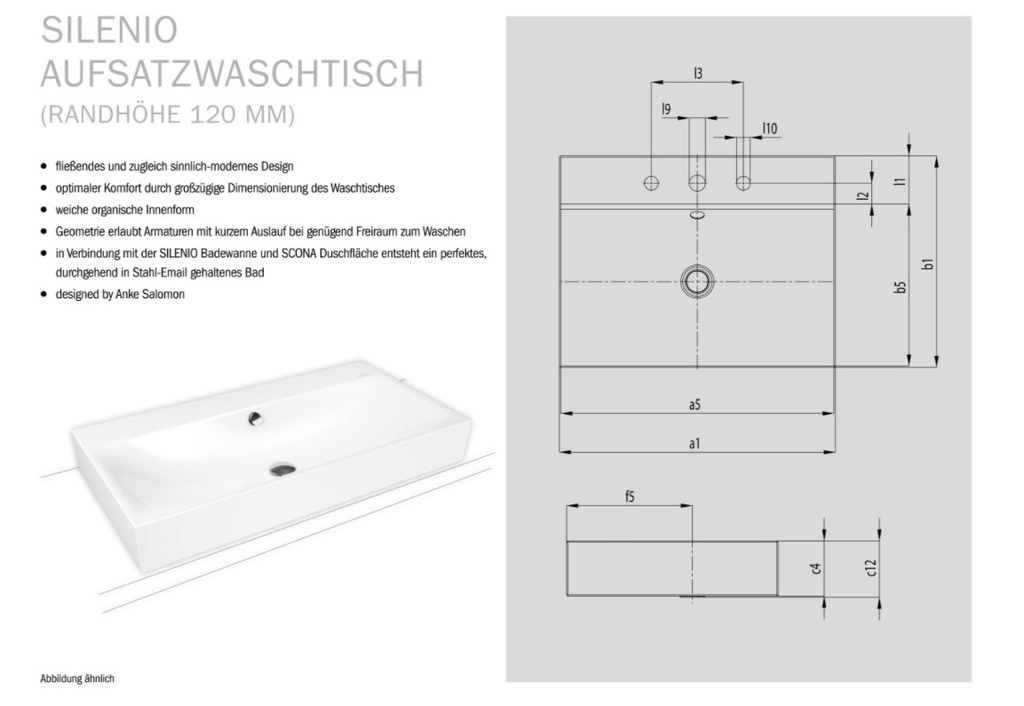 Lavabo Kaldewei  SILENIO COUNTERTOP WASHBASIN